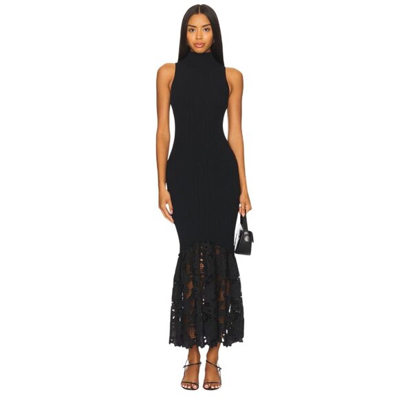 SAYLOR Dresses & Skirts - SAYLOR Rhiannon Dress in Black Small New Womens Midi knit